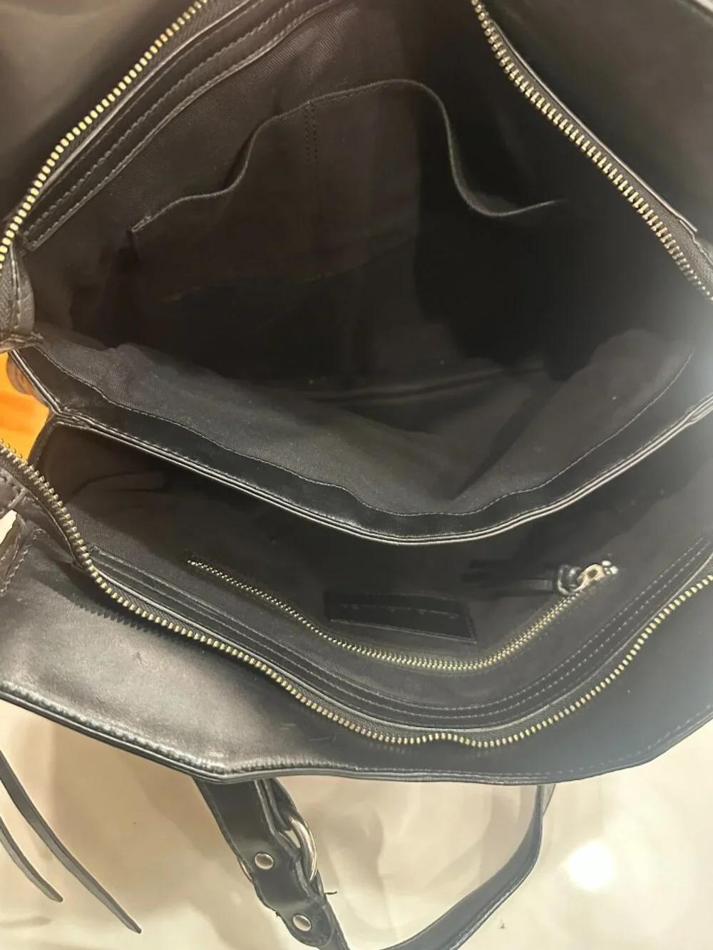 Club Monaco Black Leather Shoulder Bag
